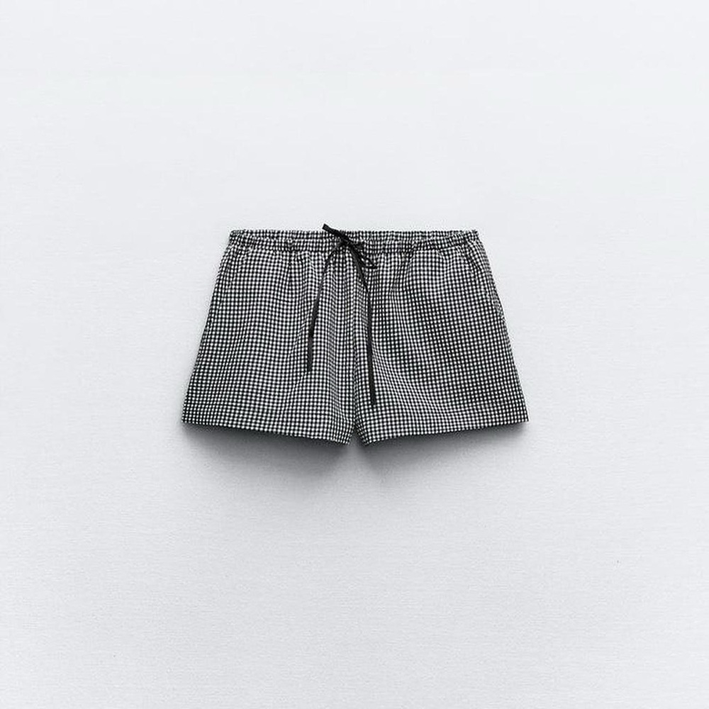Zara Black Gingham Shorts